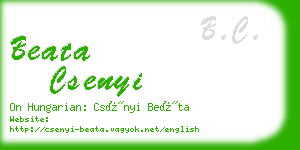 beata csenyi business card